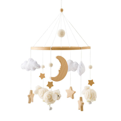 Holz Baby Mobile Schaf Sterne Wolken Mobile für Babyzimmer