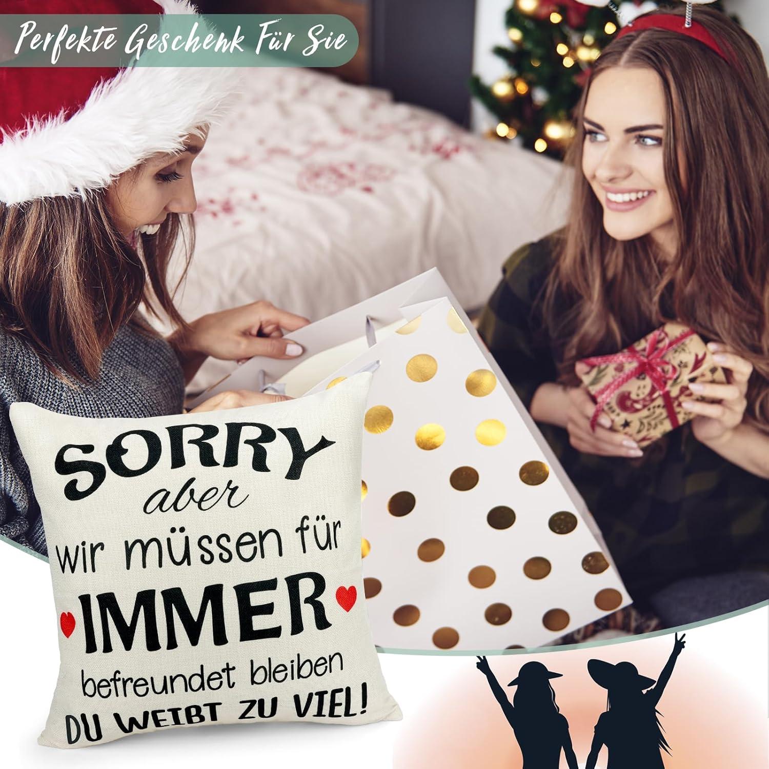 Geschenke für Beste Freundin Kissenbezüge 45x45 cm BFF Weihnachten