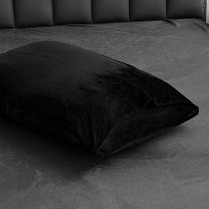Flauschiger Kissenbezug 40x80 cm Schwarz - 2er Set