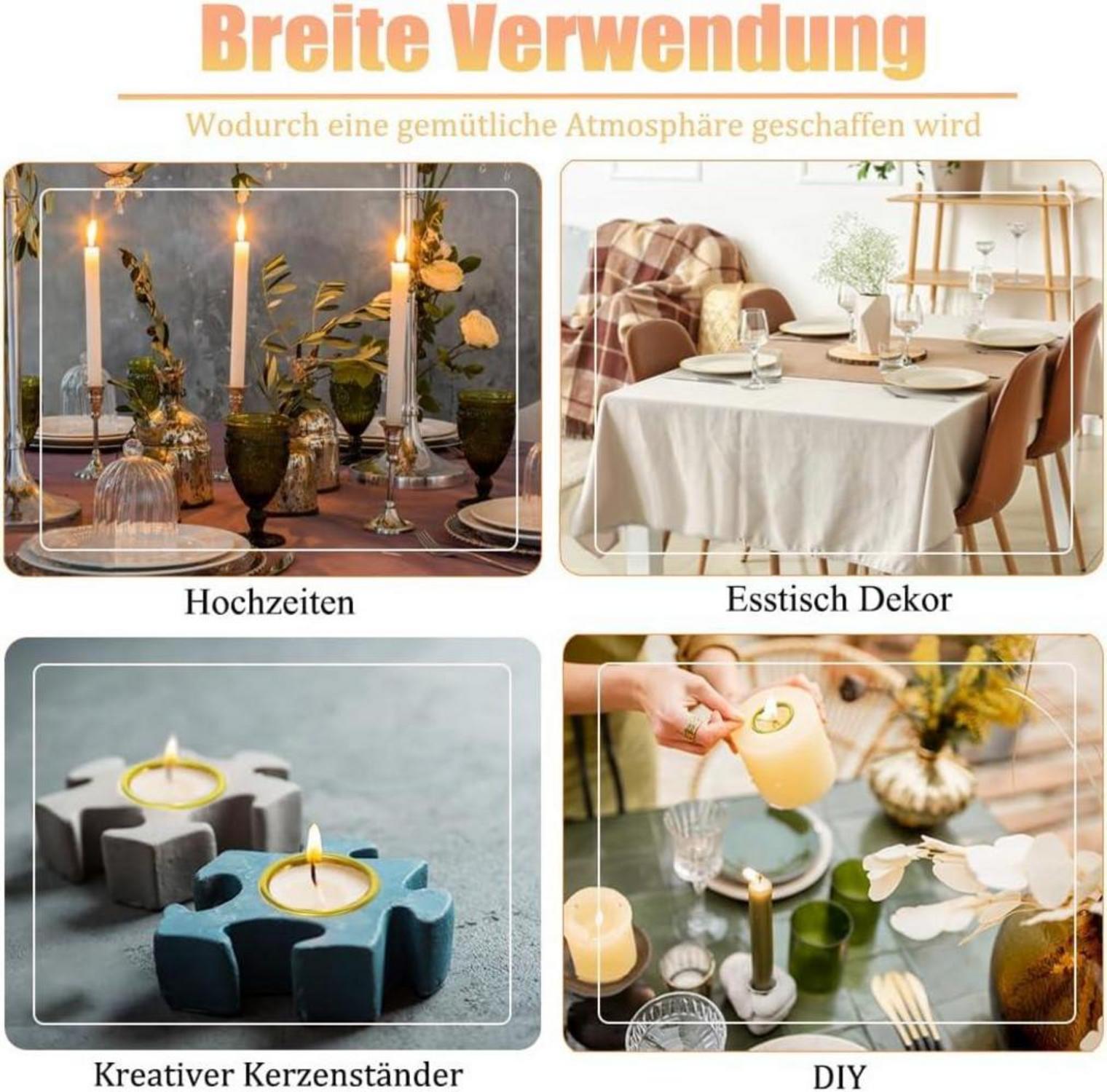 Kerzenhalter für Stabkerzen Schwarz 30 Stück DIY Kerzeneinsätze Mini Kerzenständer