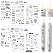 Kerzentattoos Hochzeit Sticker Wasserschiebefolie Deko 4 Stück