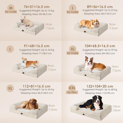 Orthopädisches Hundebett XL mit Memory Foam, Beige