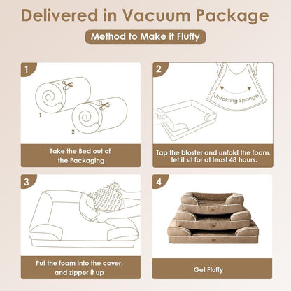 Orthopädisches Hundebett XL mit Memory Foam, waschbar, wasserdicht