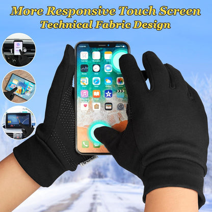 Touchscreen Winterhandschuhe Herren Damen Laufhandschuhe Schwarz M