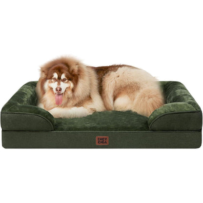 Orthopädisches Hundebett XXL Dunkel Grün mit Memory Foam