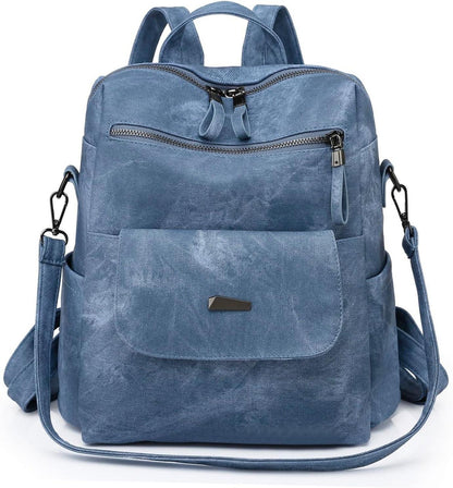 Damen-Rucksack PU-Leder wasserdicht leicht Mehrzweck wandelbar