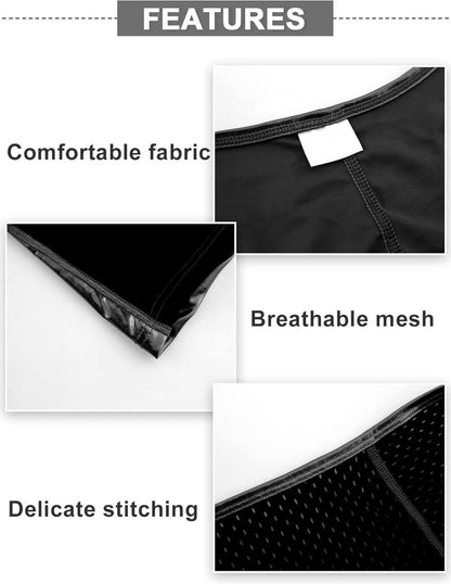 AIEOE Herren Metallic Glänzend Crop Top Schulterjacke Shorts Clubwear Schwarz