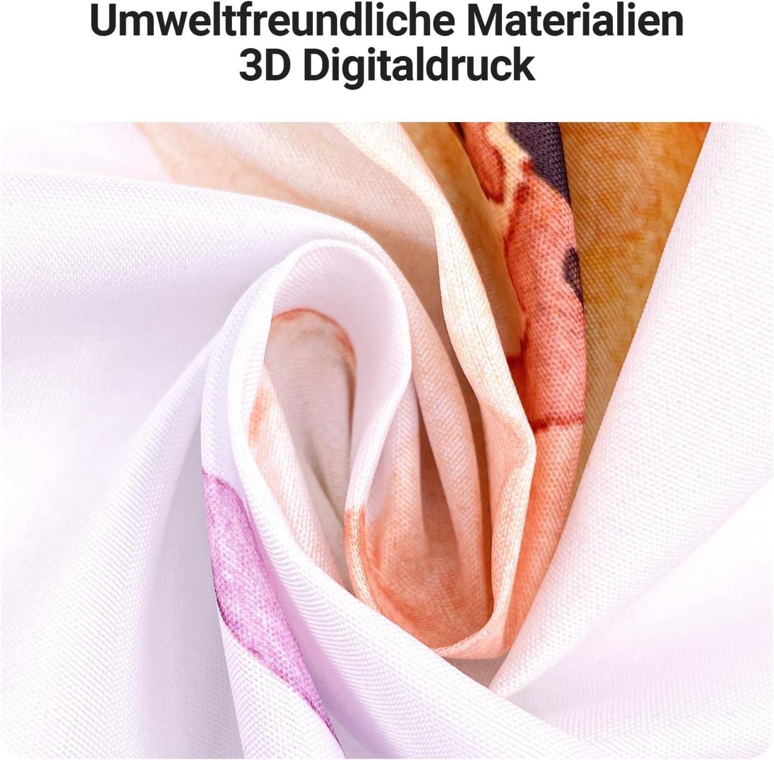 Duschvorhang Blumen Antischimmel Textil Wasserabweisend 200x200cm