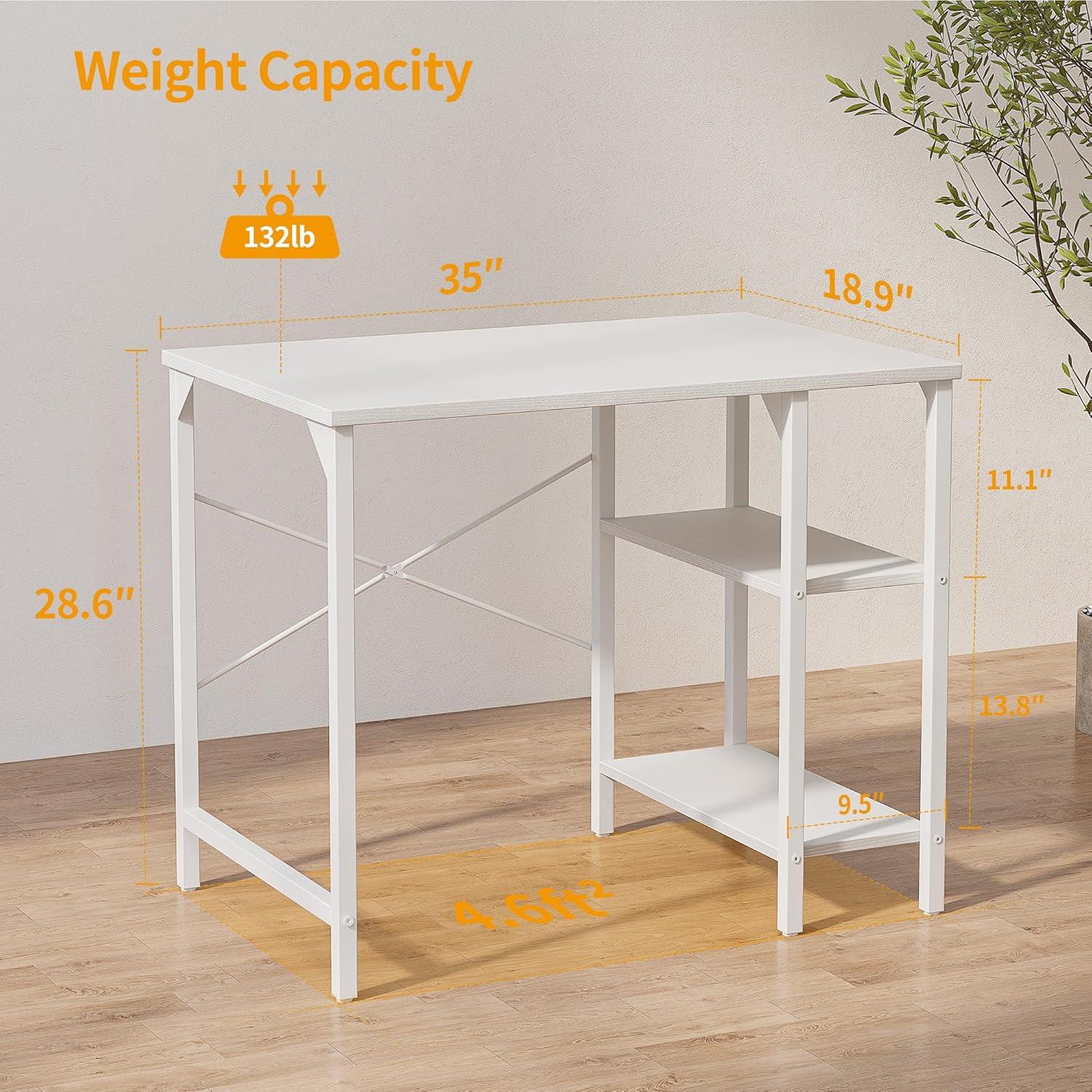 Schreibtisch mit 2 Ablagen, 90 x 48