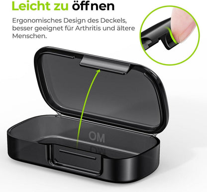 Tablettenbox 7 Tage mit Großen Fächern, Leicht zu Öffnende Pillendose