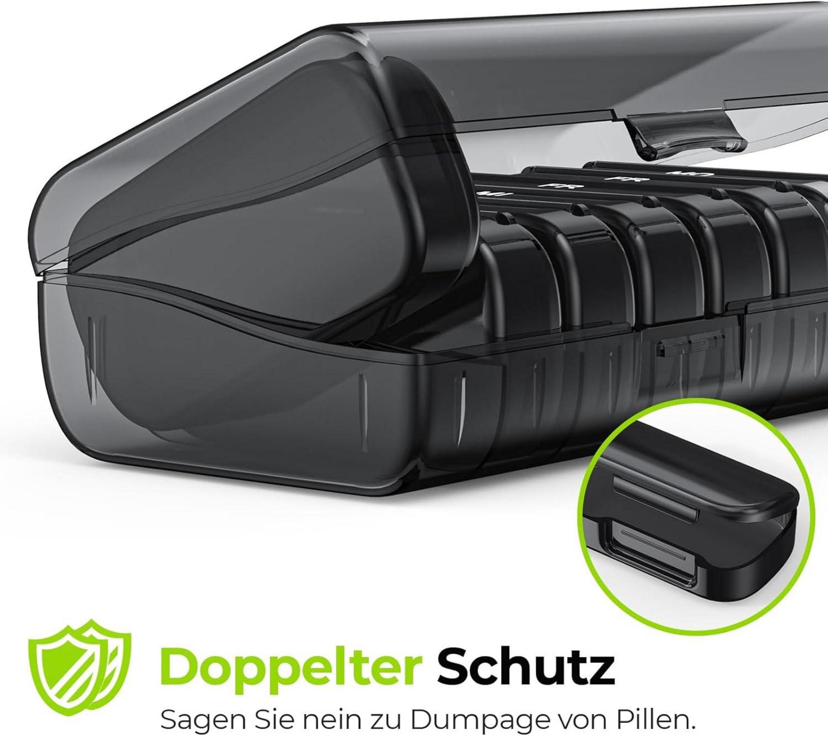 Tablettenbox 7 Tage Pillendose Große Fächer BPA-frei