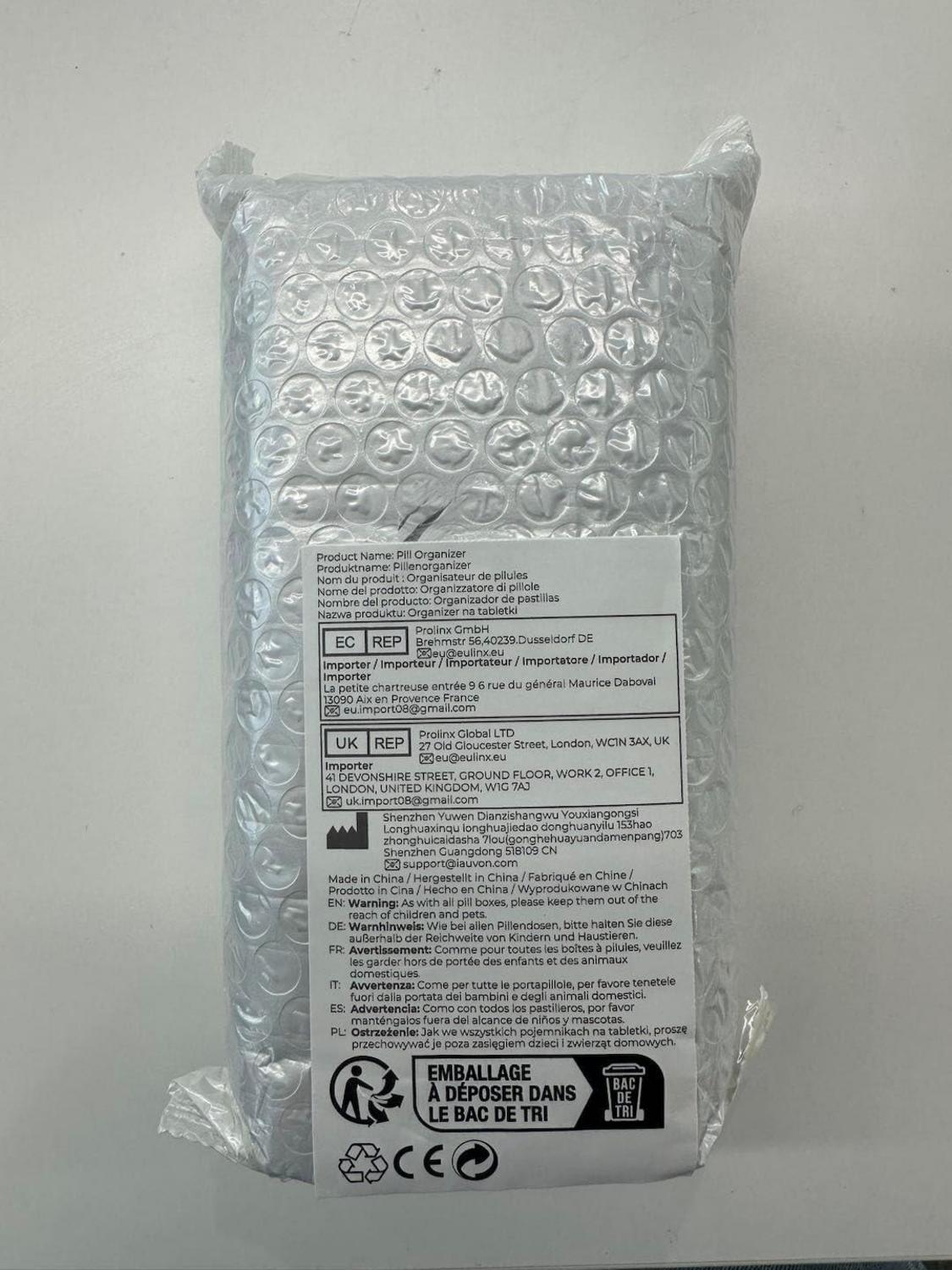 AUVON Tablettenbox 7 Tage BPA-frei für Vitamine, Medikamente