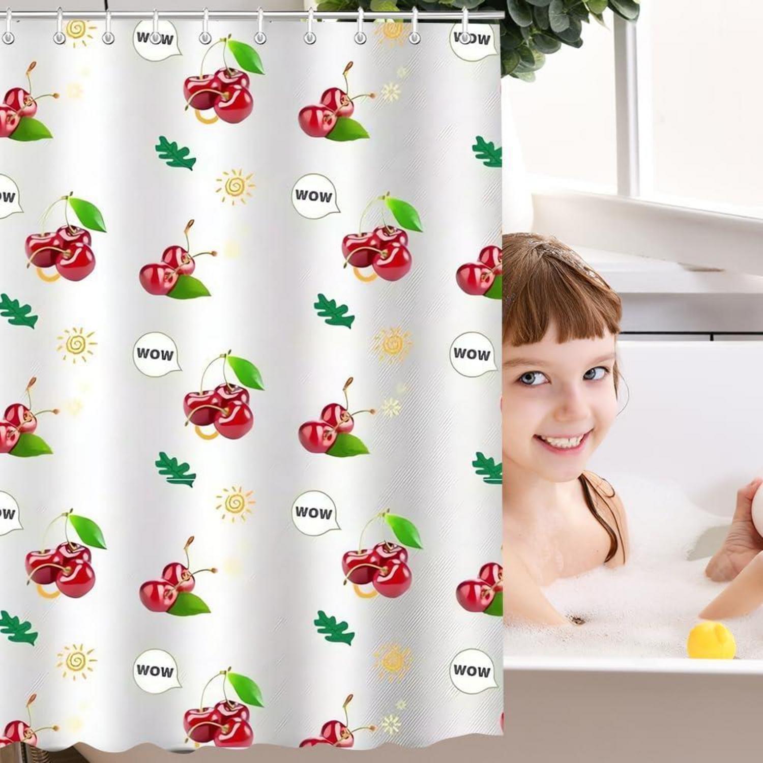 Duschvorhang Kirsche 240x200cm Wasserdicht Antischimmel Polyester Badezimmer