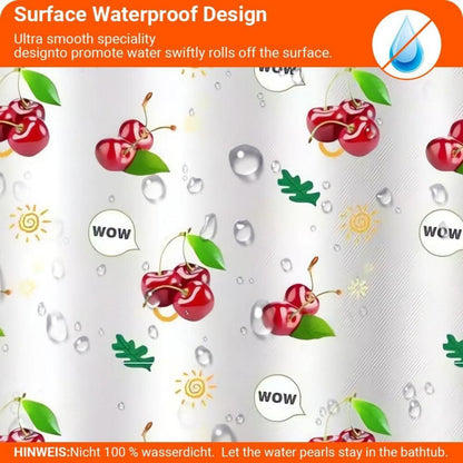Duschvorhang Kirsche 120x180cm Antischimmel Wasserabweisend