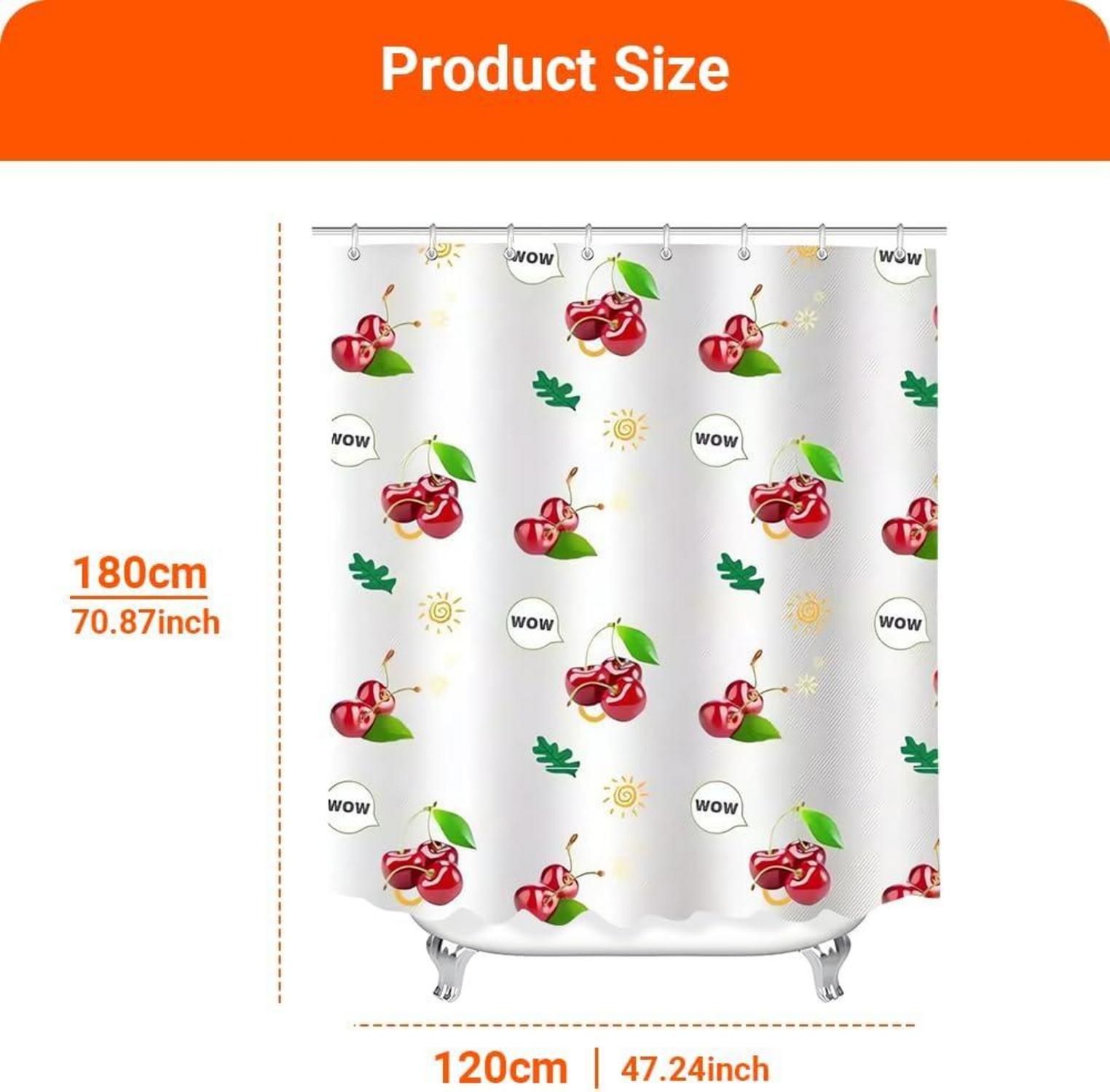 Duschvorhang Kirsche 120x180cm Antischimmel Wasserabweisend Polyester