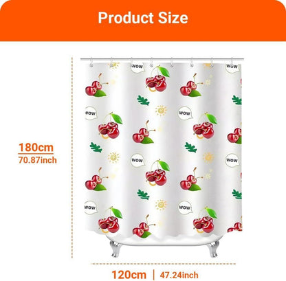 Duschvorhang Kirsche 120x180cm Antischimmel Wasserabweisend Polyester