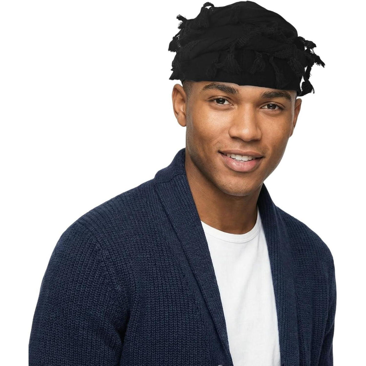 Vintage Herren Turban Durag aus Satin mit Twist-Design