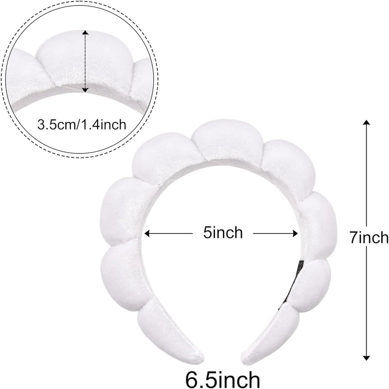 Spa-Stirnband Damen Schwamm Frottee Make-up Hautpflege White