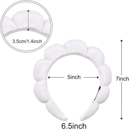 Spa-Stirnband Damen Schwamm Frottee Make-up Hautpflege White