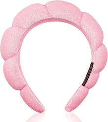 Spa-Stirnband Damen Schwamm Frottee Makeup Hautpflege Pink