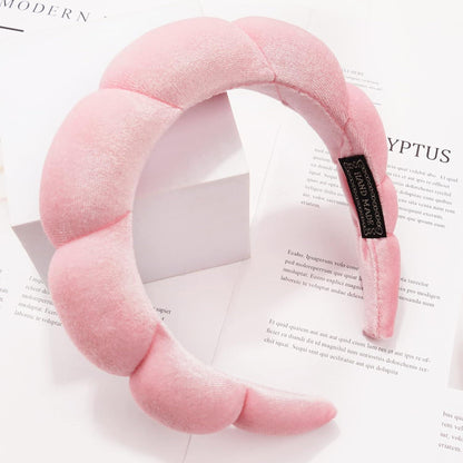 Spa-Stirnband Damen Schwamm Frottee Makeup Hautpflege Pink