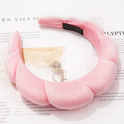 Spa-Stirnband Damen Wolken Frottee Make-up Hautpflege Haarband Pink