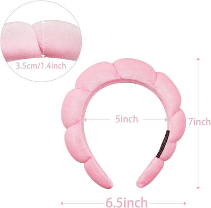 Spa-Stirnband Damen Schwamm Frottee Make-up Hautpflege Pink 1
