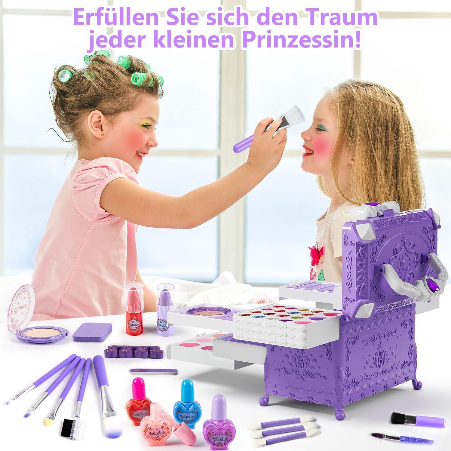 Schminkkoffer Mädchen 66Pcs Set waschbar Kinderschminke