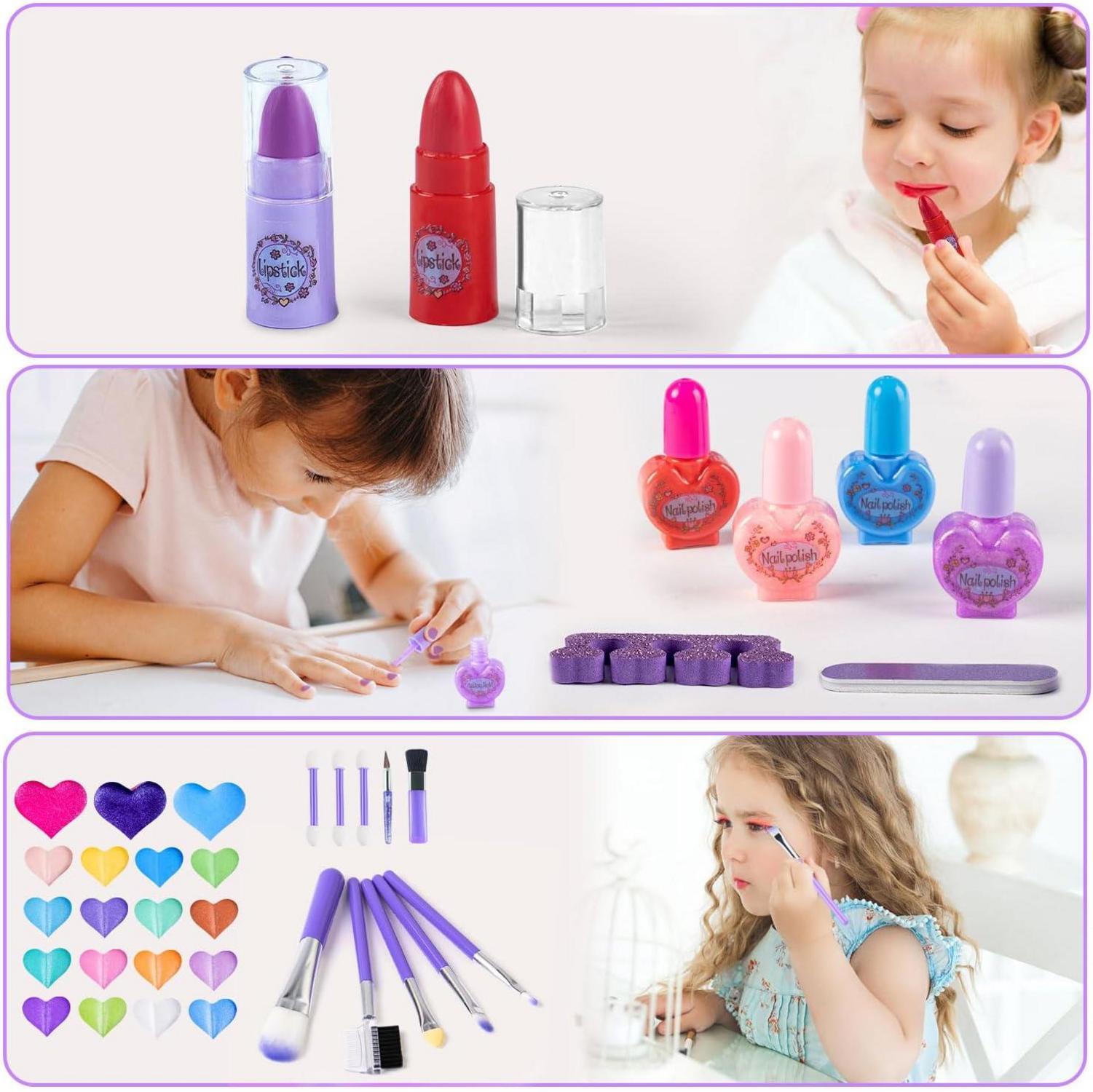 Schminkkoffer Mädchen 66Pcs - Kinderschminke Set für Weihnachts Geburtstags Geschenke