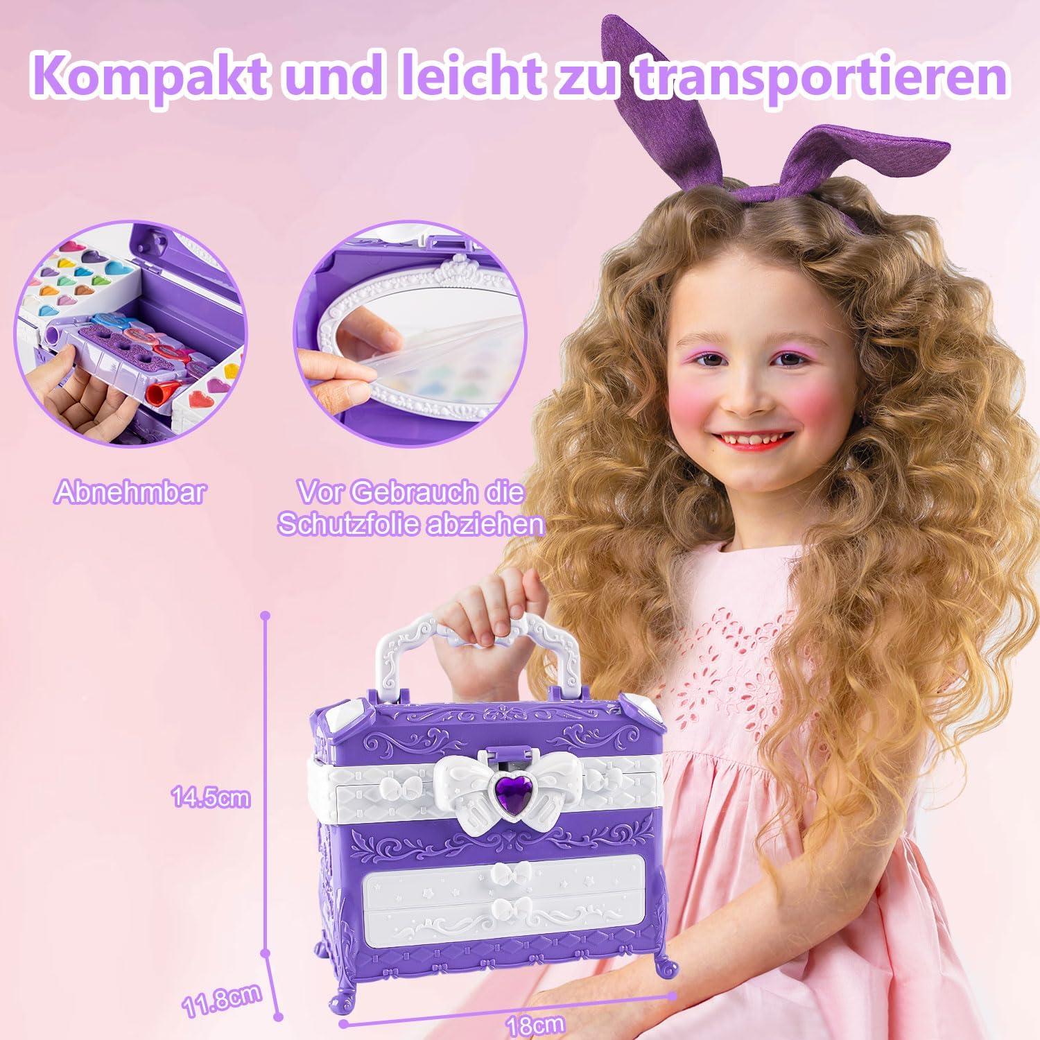 Schminkkoffer Mädchen 66Pcs Kinderschminke Set waschbar für Weihnachts