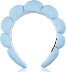 Spa-Stirnband Schwamm Wolken Frottee für Makeup und Hautpflege Blue 1