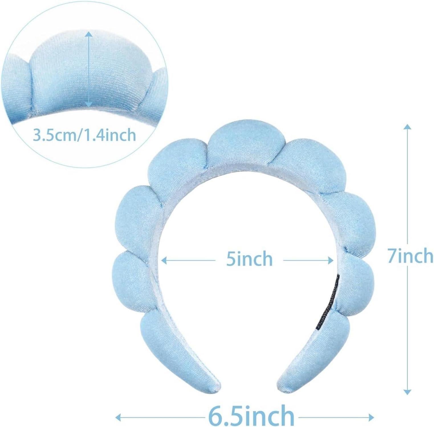 Spa-Stirnband Damen Schwamm Frottee Makeup Hautpflege Blau