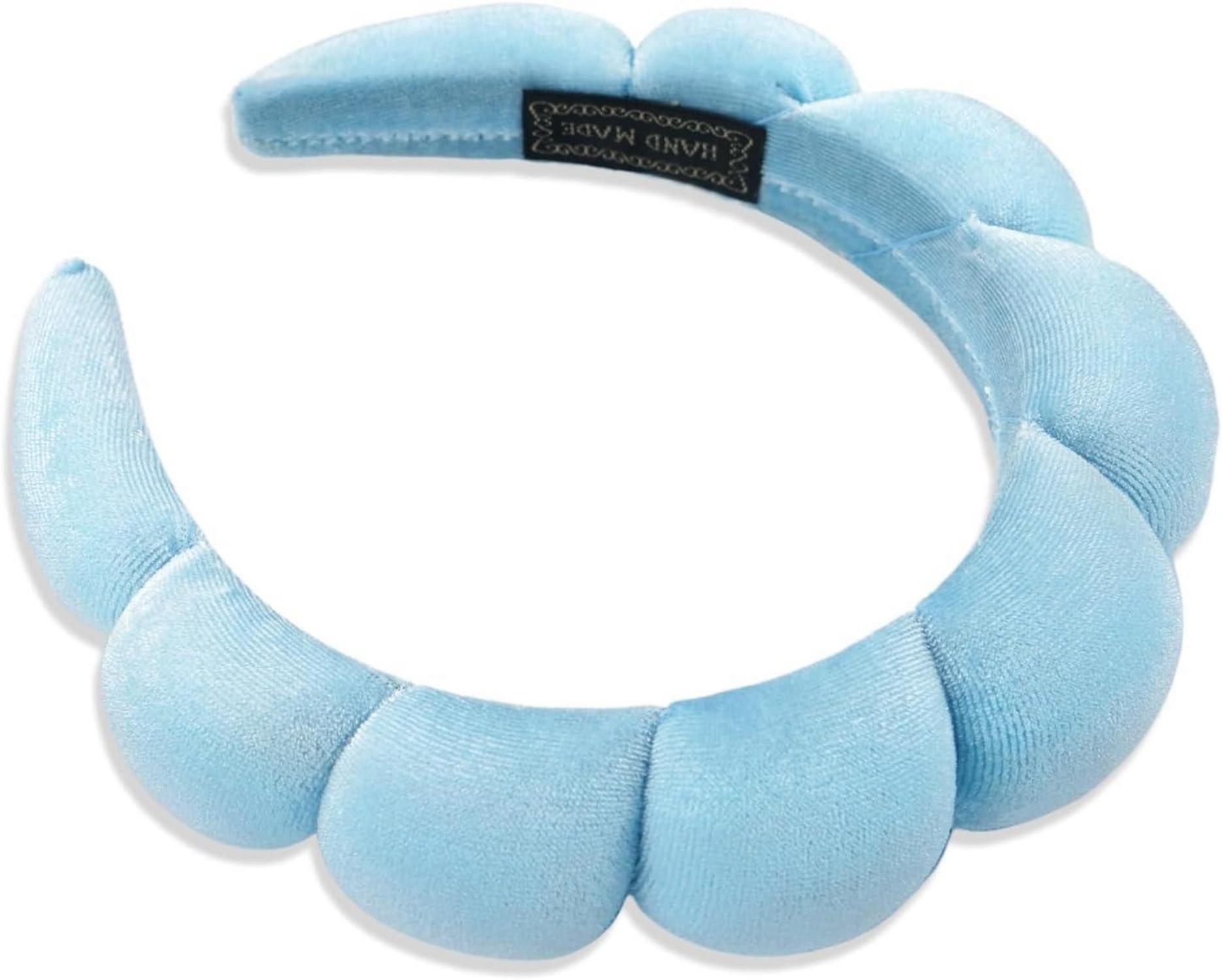Spa Stirnband Damen Schwamm Frottee Gesichtspflege Haarband Blau