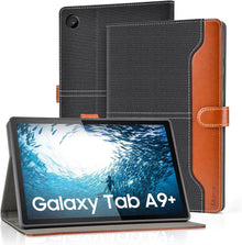 DLveer Samsung Galaxy Tab A9+ Plus 11 Zoll Denim Schwarz PU Leder+Soft