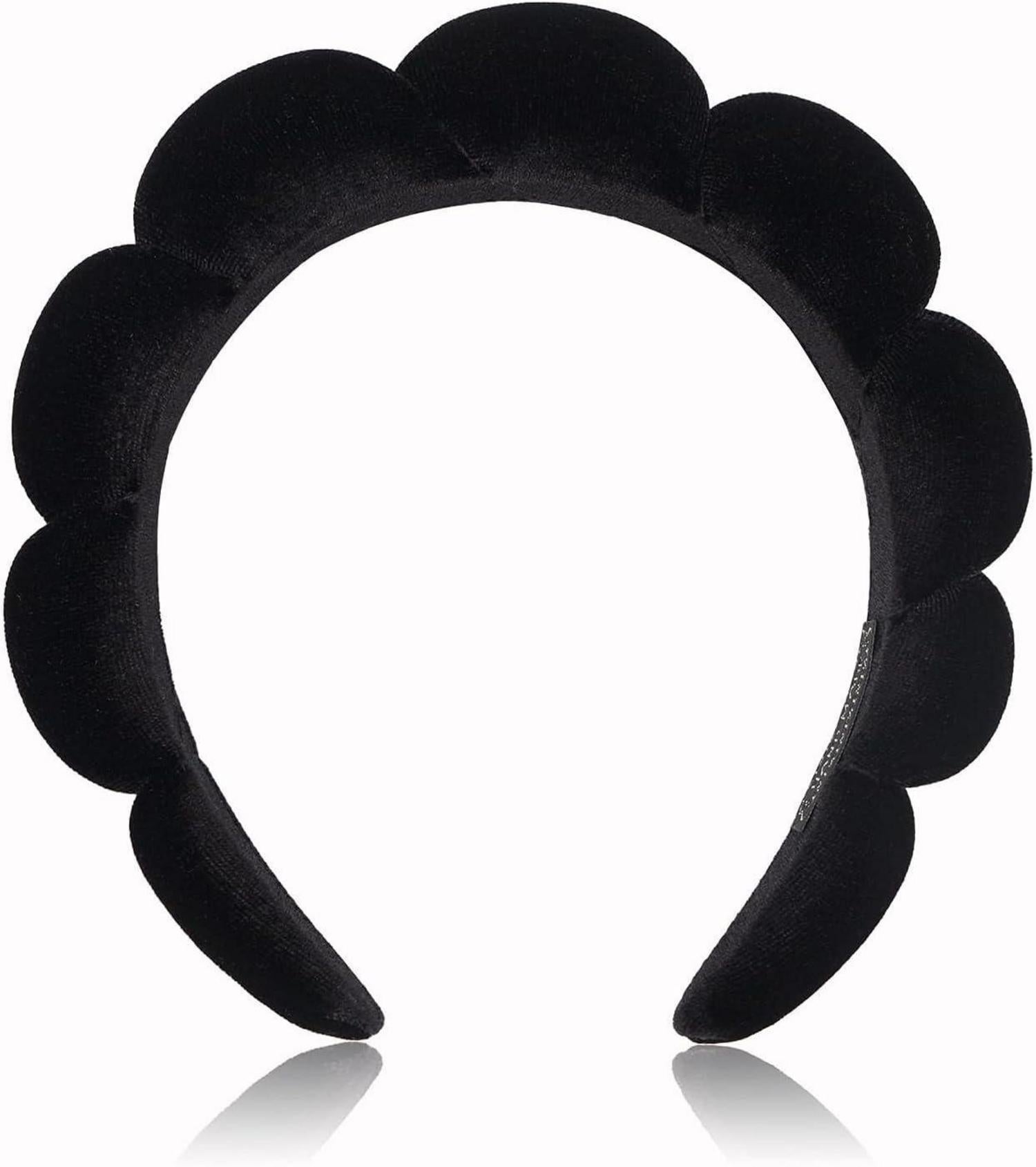 Spa-Stirnband Schwamm Frottee Makeup Hautpflege Schwarz