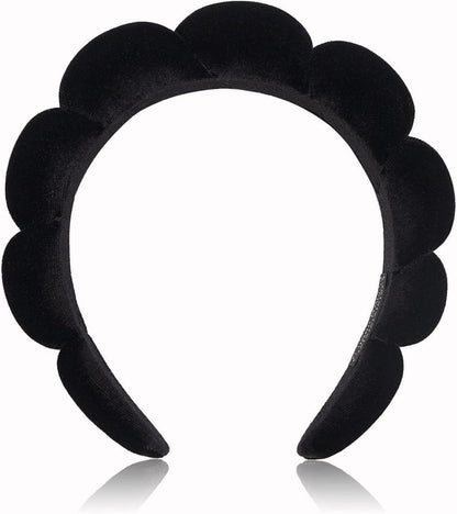 Spa-Stirnband Schwamm Frottee Makeup Hautpflege Schwarz
