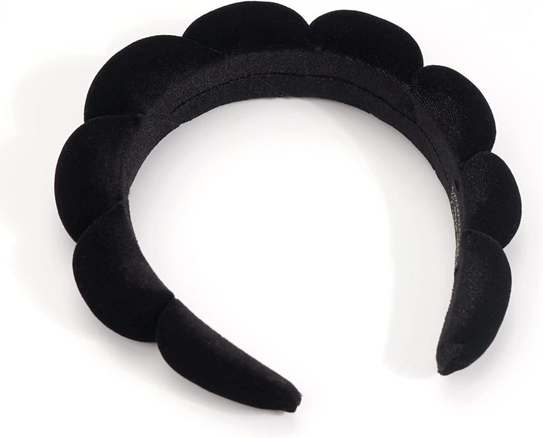 Spa-Stirnband Schwamm Makeup Hautpflege Frottee Wolken Schwarz 1