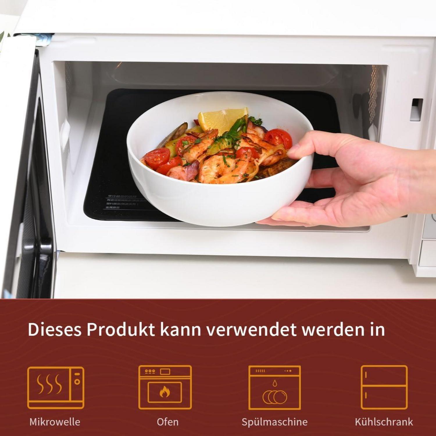 Salatschüssel Set Porzellan Weiß Nudelschüsseln Servierschüssel