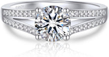 Verlobungsring Damen 1 Karat Moissanite Ring Silber 925 Versprechen