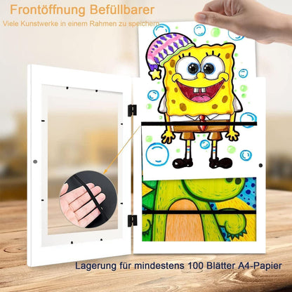 2er Set A4 Kunstfotorahmen weiß - Befüllbarer Bilderrahmen