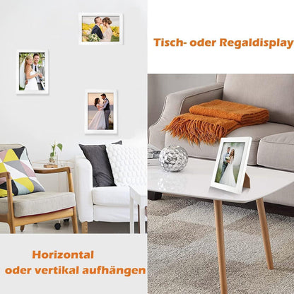 2er Set A4 Kunstfotorahmen weiß - Befüllbarer Bilderrahmen
