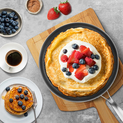 Crepe Pfanne 28cm Edelstahl Antihaft Kratzfest Omlettpfanne Induktion