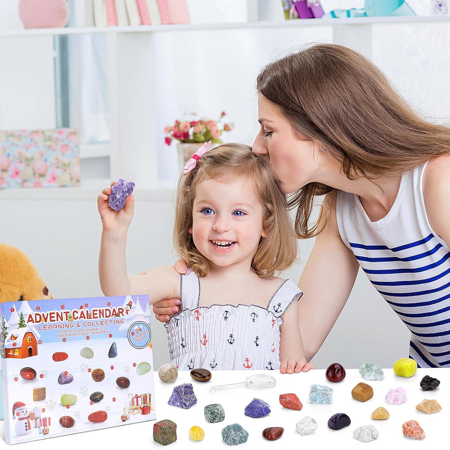 Adventskalender Kristalle 2024 für Kinder Weihnachten 24 Tage