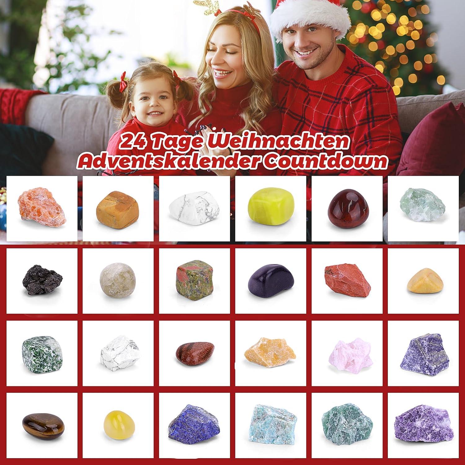Adventskalender Kristalle 24 Tage Weihnachten Edelsteine Kinder Geologie