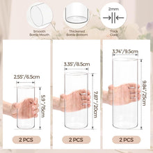 Glasvasen Set 6 Stück - Kleine Vasen für Tischdeko - Vase