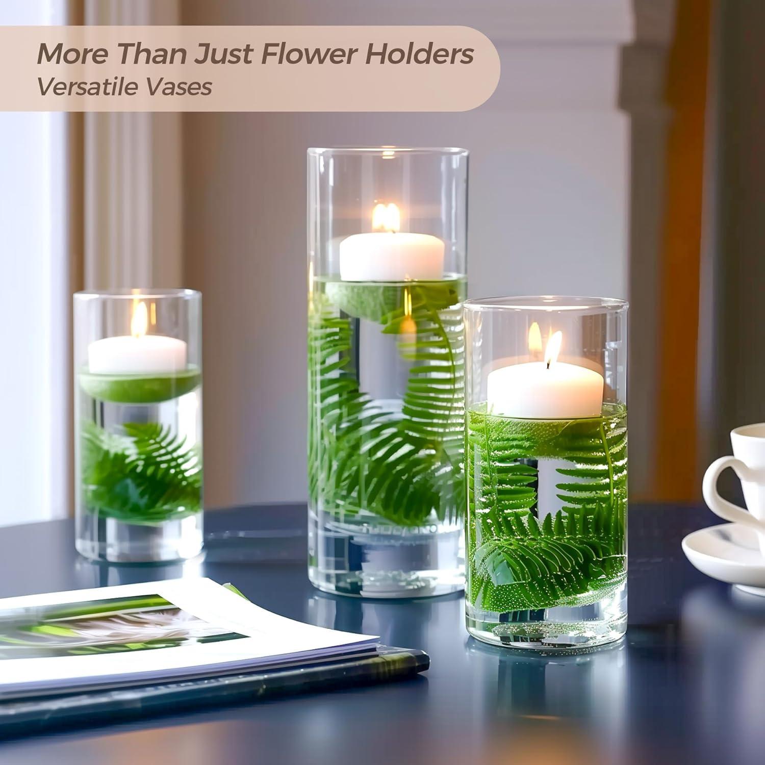 ComSaf Glas Vasen Set 6 Stk. Klein Groß Tischdeko Hochzeit Bouquet