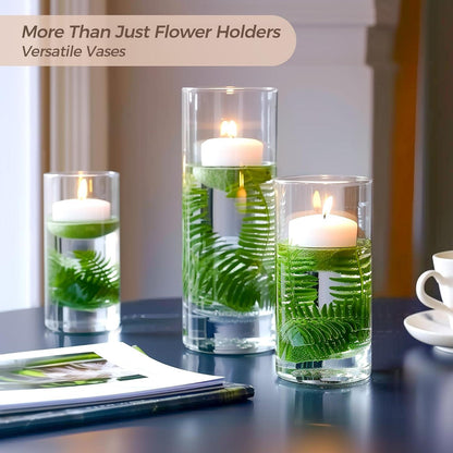 ComSaf Glas Vasen Set 6 Stk. Klein Groß Tischdeko Hochzeit Bouquet