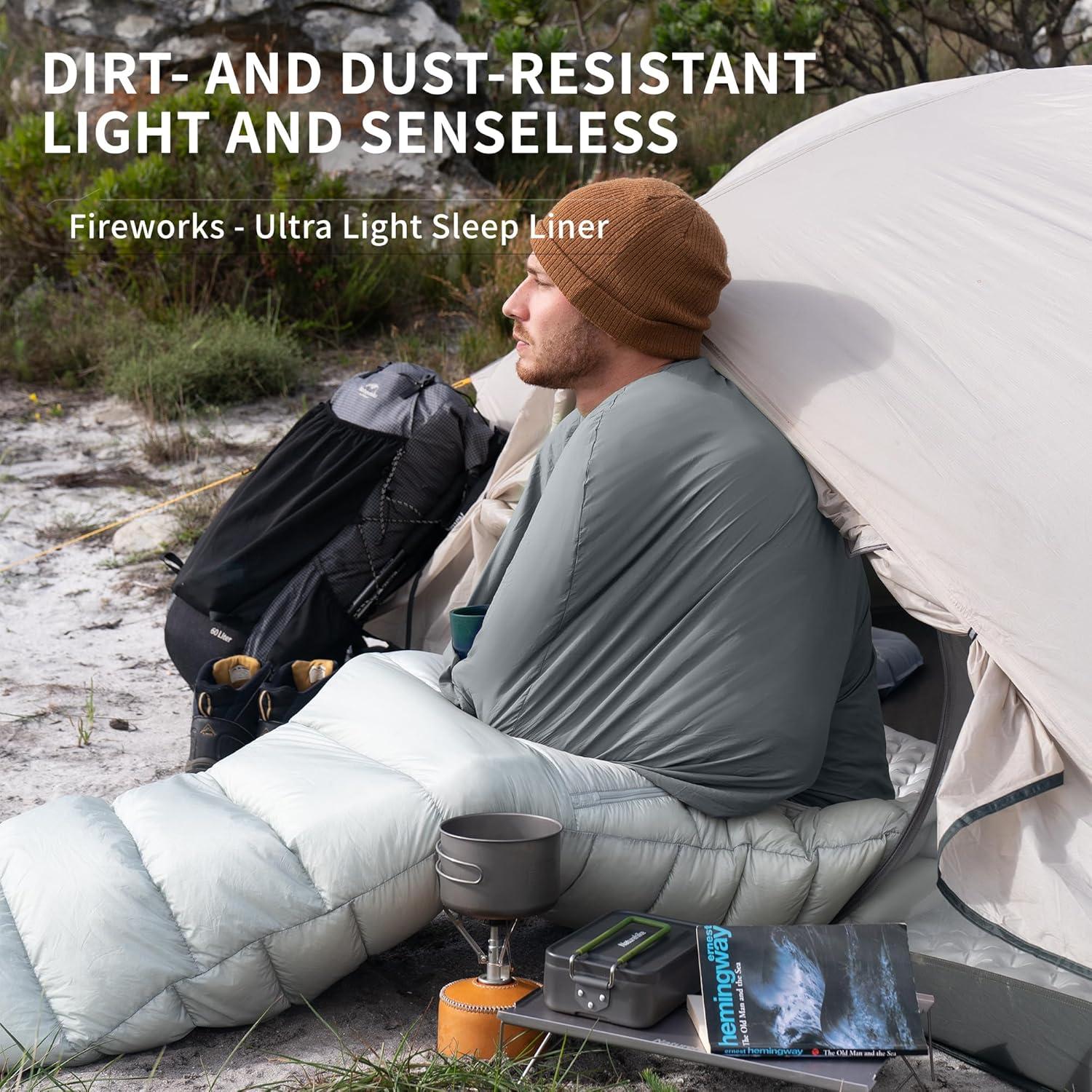 Ultraleichter Naturehike Hüttenschlafsack Liner 128g, Reisedecke Camping Blau