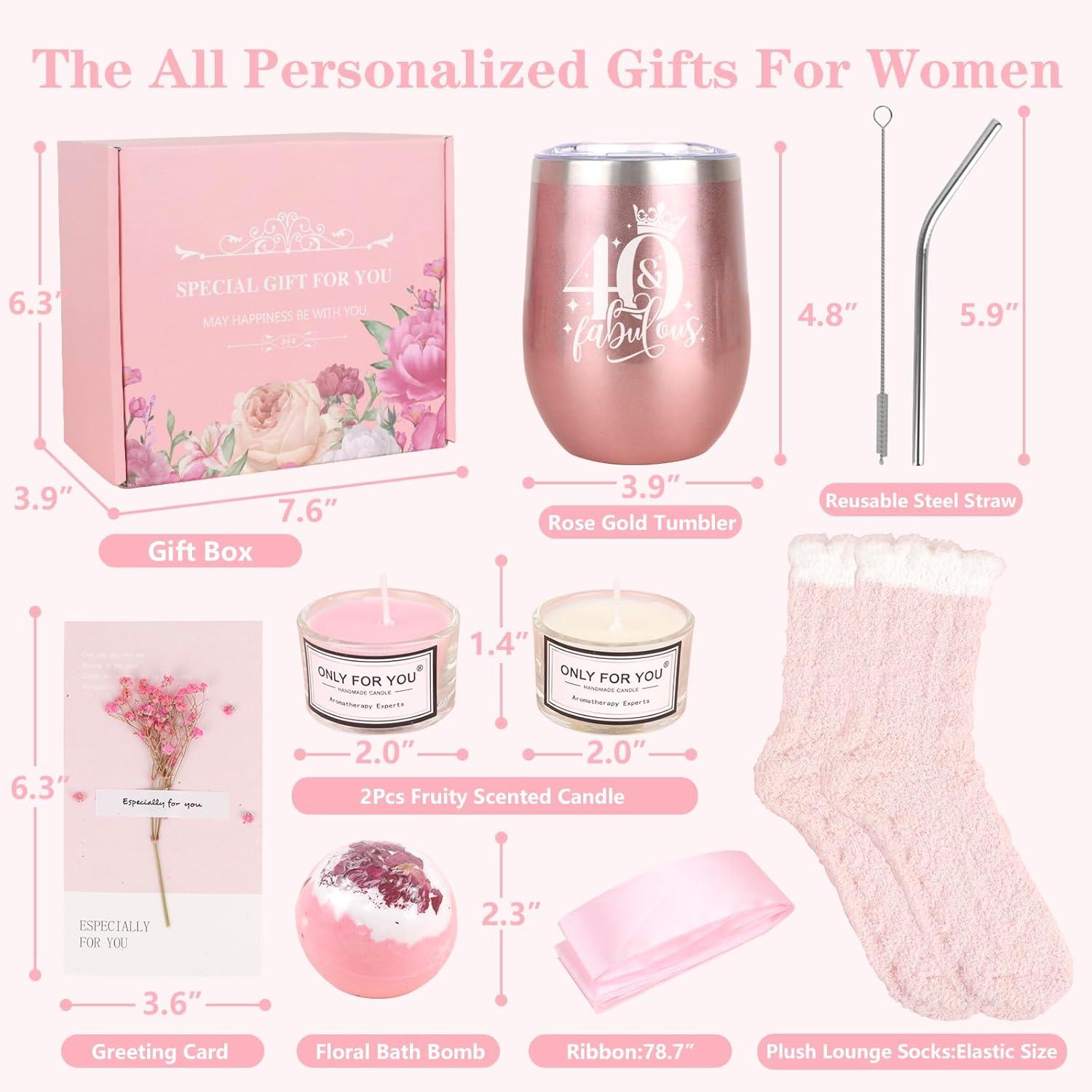 Weinbecher Edelstahl Geburtstag 40 Frau Geschenkset Spa Frauen