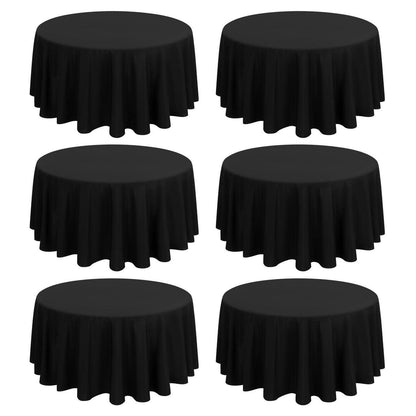 Runde Tischdecke Schwarz 275 cm – 8er Set, Premium Polyester